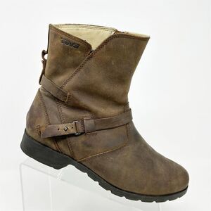 Teva Women's De La Vina Brown Waterproof Leather Ankle Boots Size 10 Fall